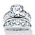 2 Piece 6.09 TCW Round Cubic Zirconia Bridal Ring Set in Sterling Silver-11 at PalmBeach Jewelry