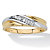 Men's 1/10 TCW Round Diamond Two-Tone 10k Gold Diagonal Wedding Band Ring-11 at PalmBeach Jewelry