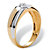 Men's Diamond Accent Two-Tone 18k Gold over Sterling Silver Diagonal Ring-12 at PalmBeach Jewelry