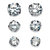5.15 TCW Round Cubic Zirconia 10k White Gold Stud 3-Pairs Earrings Set-11 at PalmBeach Jewelry
