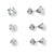 5.15 TCW Round Cubic Zirconia 10k White Gold Stud 3-Pairs Earrings Set-12 at PalmBeach Jewelry