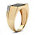 Men's Genuine Onyx and Diamond Accent Rectangular Ring in 14k Gold over .925 Sterling Silver-12 at PalmBeach Jewelry