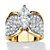 2.48 TCW Marquise-Cut Cubic Zirconia and Pave Crystal Yellow Gold-Plated Cocktail Ring-11 at PalmBeach Jewelry