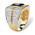 Men's Emerald-Cut Midnight Blue Sapphire Grid Ring 4.06 TCW in 14k Gold over Sterling Silver-12 at PalmBeach Jewelry