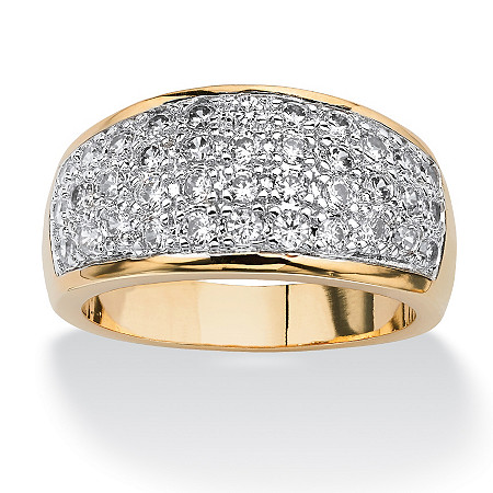 1.25 TCW Pave Cubic Zirconia Ring in Gold-Plated at PalmBeach Jewelry