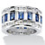 Baguette-Cut Cubic Zirconia and Simulated Blue Sapphire Eternity Band Ring 10.44 TCW in Silvertone-11 at PalmBeach Jewelry