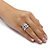Baguette-Cut Cubic Zirconia and Simulated Blue Sapphire Eternity Band Ring 10.44 TCW in Silvertone-13 at PalmBeach Jewelry