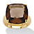 28 TCW Cushion Princess-Cut Genuine Smoky Quartz Yellow Gold-Plated Multi-Faceted Ring-11 at PalmBeach Jewelry