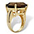 28 TCW Cushion Princess-Cut Genuine Smoky Quartz Yellow Gold-Plated Multi-Faceted Ring-12 at PalmBeach Jewelry