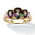 Oval-Cut Genuine Fire Topaz and Diamond Accent 3-Stone Ring 2.75 TCW in 10k Yellow Gold-11 at PalmBeach Jewelry