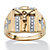 Men's 1/10 TCW Round Diamond Crucifix and Cross Ring in 18k Gold over Sterling Silver-11 at PalmBeach Jewelry