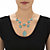 Genuine Turquoise and Cultured Freshwater Pearl Silvertone Necklace and Earrings Set 17"-17 at PalmBeach Jewelry