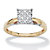 1/10 TCW Round Diamond Pave Solid 10k Yellow Gold Princess-Shaped Anniversary Ring-11 at PalmBeach Jewelry