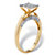 1/10 TCW Round Diamond Pave Solid 10k Yellow Gold Princess-Shaped Anniversary Ring-12 at PalmBeach Jewelry