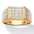 Men's 1/6 TCW Pave Diamond Multi-Row Grid Ring in 18k Gold over Sterling Silver-11 at PalmBeach Jewelry