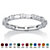 SETA JEWELRY Baguette Simulated Birthstone Stackable Eternity Band in .925 Sterling Silver-104 at Seta Jewelry