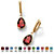 Pear-Cut Simulated Birthstone Drop Earrings in 14k Gold over Sterling Silver-101 at PalmBeach Jewelry