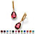 Pear-Cut Simulated Birthstone Drop Earrings in 14k Gold over Sterling Silver-107 at PalmBeach Jewelry