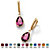 Pear-Cut Simulated Birthstone Drop Earrings in 14k Gold over Sterling Silver-110 at PalmBeach Jewelry