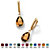 Pear-Cut Simulated Birthstone Drop Earrings in 14k Gold over Sterling Silver-111 at PalmBeach Jewelry
