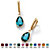 Pear-Cut Simulated Birthstone Drop Earrings in 14k Gold over Sterling Silver-11 at PalmBeach Jewelry