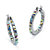 Aurora Borealis Crystal Inside-Out Hoop Earrings in Silvertone (1")-11 at PalmBeach Jewelry