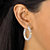 Aurora Borealis Crystal Inside-Out Hoop Earrings in Silvertone (1")-13 at PalmBeach Jewelry