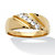 Men's .50 TCW Round Cubic Zirconia Diagonal Ring in 18k Gold over Sterling Silver Sizes 8-16-11 at PalmBeach Jewelry