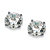 SETA JEWELRY 1 TCW Round Cubic Zirconia Solid 10k White Gold Stud Earrings-11 at Seta Jewelry