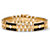 Men's 1.48 TCW Cubic Zirconia and Onyx Panther-Link Bracelet in Gold-Plated-11 at Direct Charge presents PalmBeach