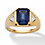 Men's 2.75 TCW Emerald-Cut Created Sapphire Ring in 18k Gold over Sterling Silver-11 at Direct Charge presents PalmBeach