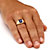 Men's 2.75 TCW Emerald-Cut Created Sapphire Ring in 18k Gold over Sterling Silver-14 at PalmBeach Jewelry
