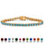 SETA JEWELRY Round Simulated Birthstone Tennis Bracelet in Gold-Plated-112 at Seta Jewelry