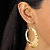 2 Pair Hammered-Style Hoop Earrings Set in Yellow Gold Tone and Silvertone (2")-13 at PalmBeach Jewelry