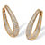 8.10 TCW Cubic Zirconia Yellow Gold-Plated Oval-Shape Inside-Out Huggie Hoop Earrings (1 1/2")-11 at PalmBeach Jewelry
