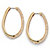 8.10 TCW Cubic Zirconia Yellow Gold-Plated Oval-Shape Inside-Out Huggie Hoop Earrings (1 1/2")-12 at PalmBeach Jewelry