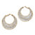 SETA JEWELRY Round Crystal Leaf Hoop Earrings in Gold Tone 2 1/3"-11 at Seta Jewelry