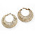 SETA JEWELRY Round Crystal Leaf Hoop Earrings in Gold Tone 2 1/3"-12 at Seta Jewelry