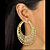 SETA JEWELRY Round Crystal Leaf Hoop Earrings in Gold Tone 2 1/3"-13 at Seta Jewelry