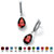 Pear-Cut Simulated Birthstone Drop Earrings in Sterling Silver-101 at PalmBeach Jewelry