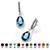 SETA JEWELRY Pear-Cut Simulated Birthstone Drop Earrings in Sterling Silver-103 at Seta Jewelry