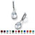 SETA JEWELRY Pear-Cut Simulated Birthstone Drop Earrings in Sterling Silver-104 at Seta Jewelry