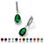 Pear-Cut Simulated Birthstone Drop Earrings in Sterling Silver-105 at PalmBeach Jewelry
