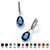 Pear-Cut Simulated Birthstone Drop Earrings in Sterling Silver-109 at PalmBeach Jewelry