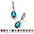 SETA JEWELRY Pear-Cut Simulated Birthstone Drop Earrings in Sterling Silver-112 at Seta Jewelry
