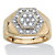 Men's 1/10 TCW Round Diamond Hexagon Ring in 18k Gold over Sterling Silver-11 at PalmBeach Jewelry