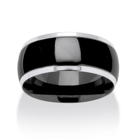 Wedding Band in Stainless Steel and Black Ion-Plated Stainless Steel at PalmBeach Jewelry