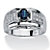 Men's 1.53 TCW Oval-Cut Genuine Midnight Blue Sapphire and Cubic Zirconia Ring in Sterling Silver-11 at PalmBeach Jewelry