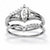 1/10 TCW Round Diamond Solid 10k White Gold Marquise-Shaped Bridal Engagement Ring Set-11 at PalmBeach Jewelry