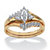 1/10 TCW Round Diamond 10k Yellow Gold Bridal Engagement Wedding Marquise-Shaped Ring Set-11 at PalmBeach Jewelry